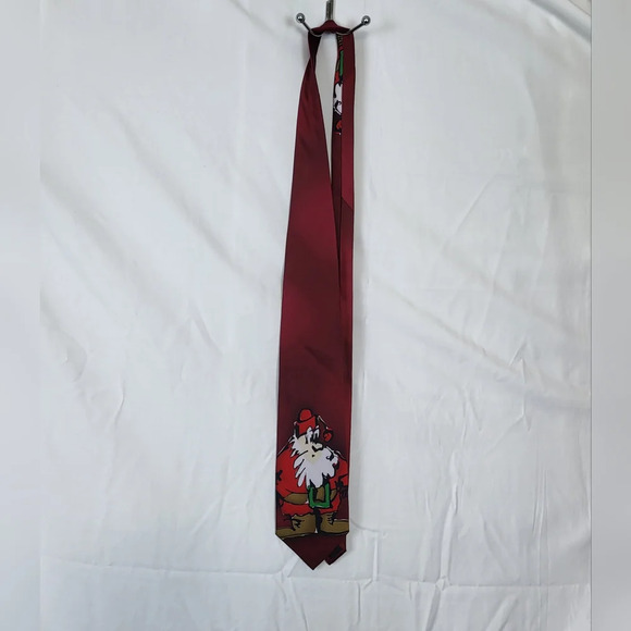 Jerry Garcia Greatful Dead Vintage 100% Silk Red Christmas Tie Collection #35 - Picture 1 of 6